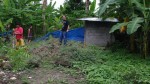 Site of Parsonage, covered with dirt from the Typhoon